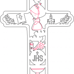 Cruz para primera comunión de niña - Vector SVG DXF para CNC Router y Laser CO2 - Descargable gratis | Stanser