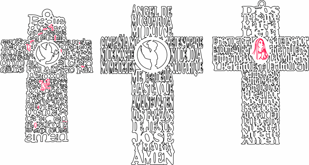 Cruces con oraciones 2 — vector para corte CNC