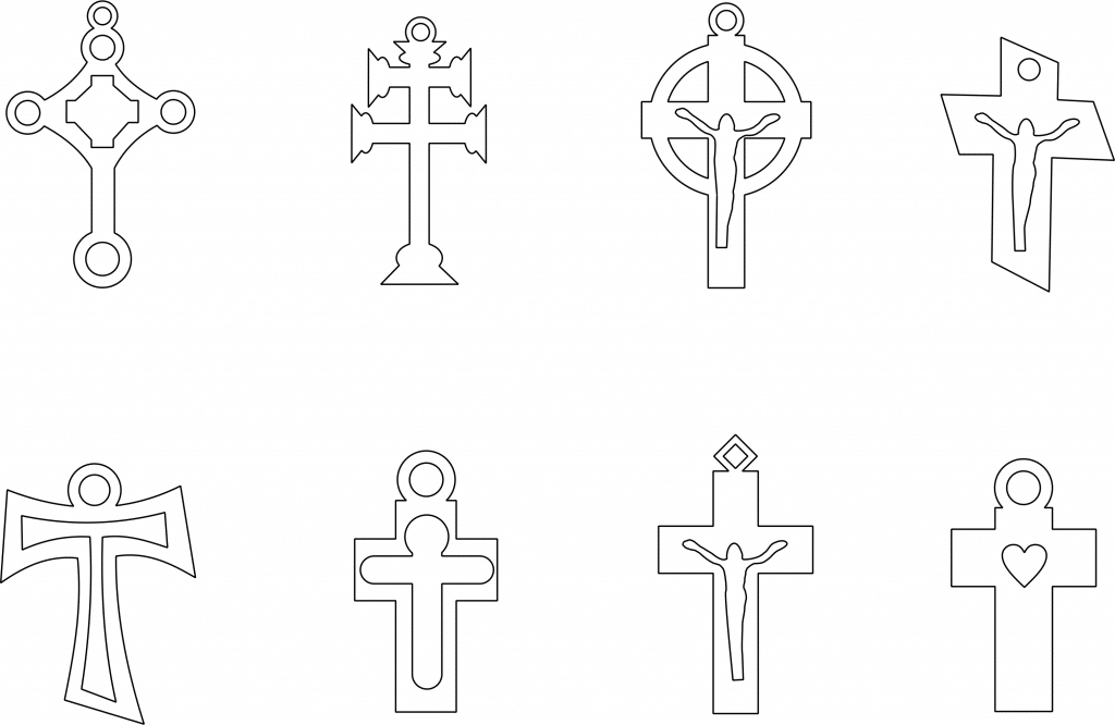 Colgantes de cruces — vector para corte CNC
