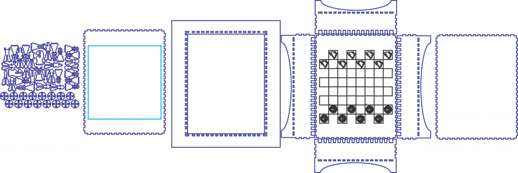 Caja/Tablero de ajedrez — vector para corte CNC