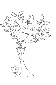 Porta-aretes Árbol y mujer