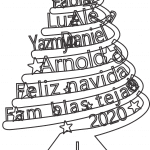 Árbol navideño con nombres - Vector descarganle para corte CNC y grabado laser gratis | Stanser