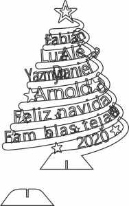 Árbol navideño con nombres