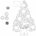 Pino navideño con esferas para dentistas - Vector descarganle para corte CNC y grabado laser gratis | Stanser