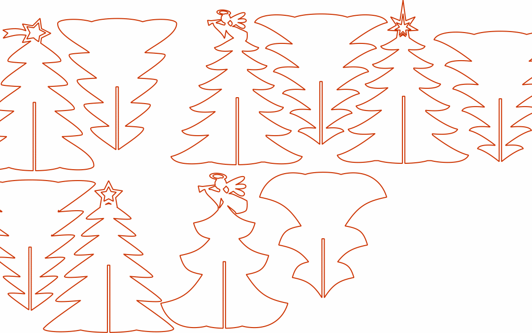 Pinos navideños con diferentes puntas