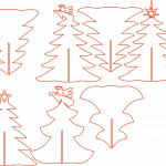 Pinos navideños con diferentes puntas - Vector descarganle para corte CNC y grabado laser gratis | Stanser