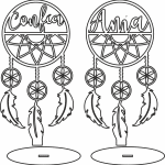 Atrapasueños "Confía, Ama" - Vector descarganle para corte CNC y grabado laser gratis | Stanser