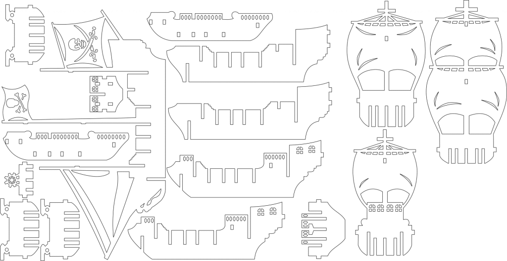 Barco pirata 2 — vector para corte CNC