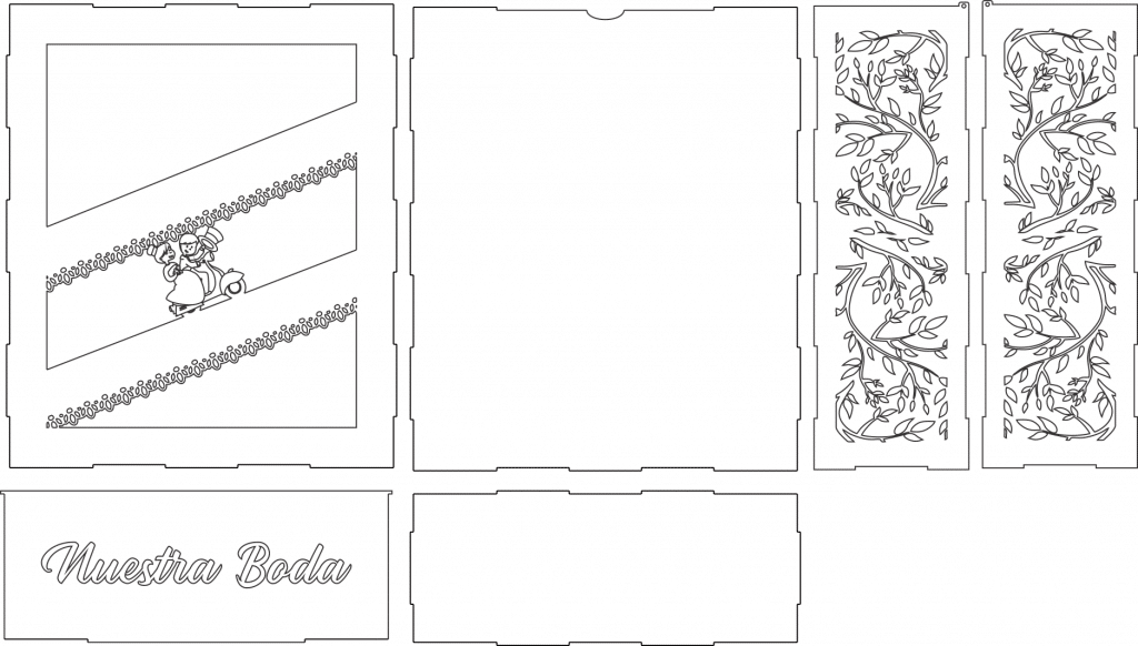 Caja «Nuestra Boda» — vector para corte CNC