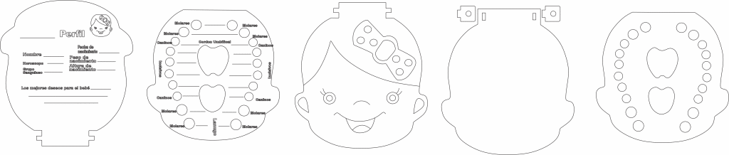 Caja para dientes «Niña» — vector para corte CNC