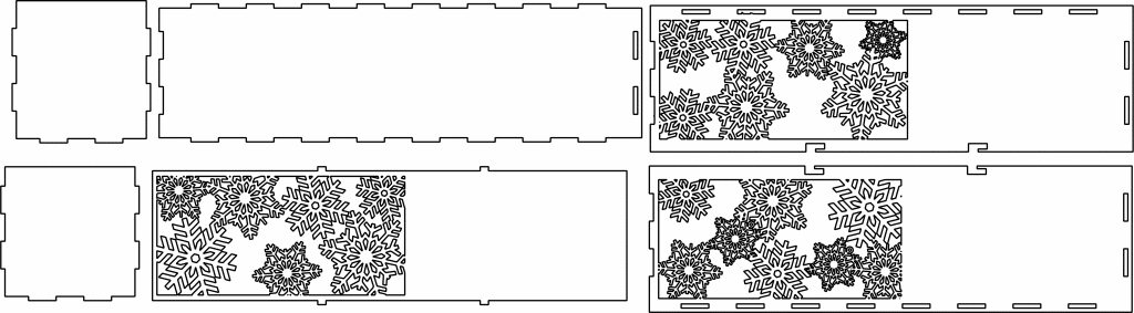 Caja navideña para vino — vector para corte CNC