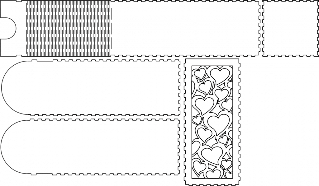 Caja para vino «Corazones» — vector para corte CNC