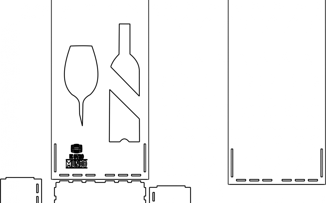 Caja para vino «Botella y copa»