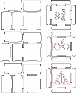 Juego de 3 cajas cuadradas