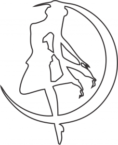 Silueta femenina en la luna
