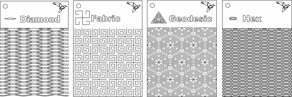 Bisagras vivas con palabras 2 — vector para corte CNC
