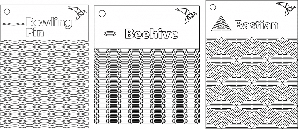 Bisagras vivas con palabras — vector para corte CNC