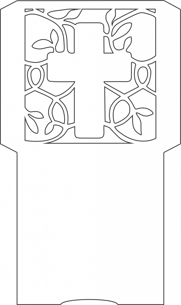 Sobre con cruz calada — vector para corte CNC
