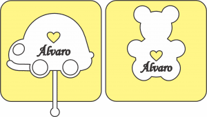 Invitaciones de carro y osito