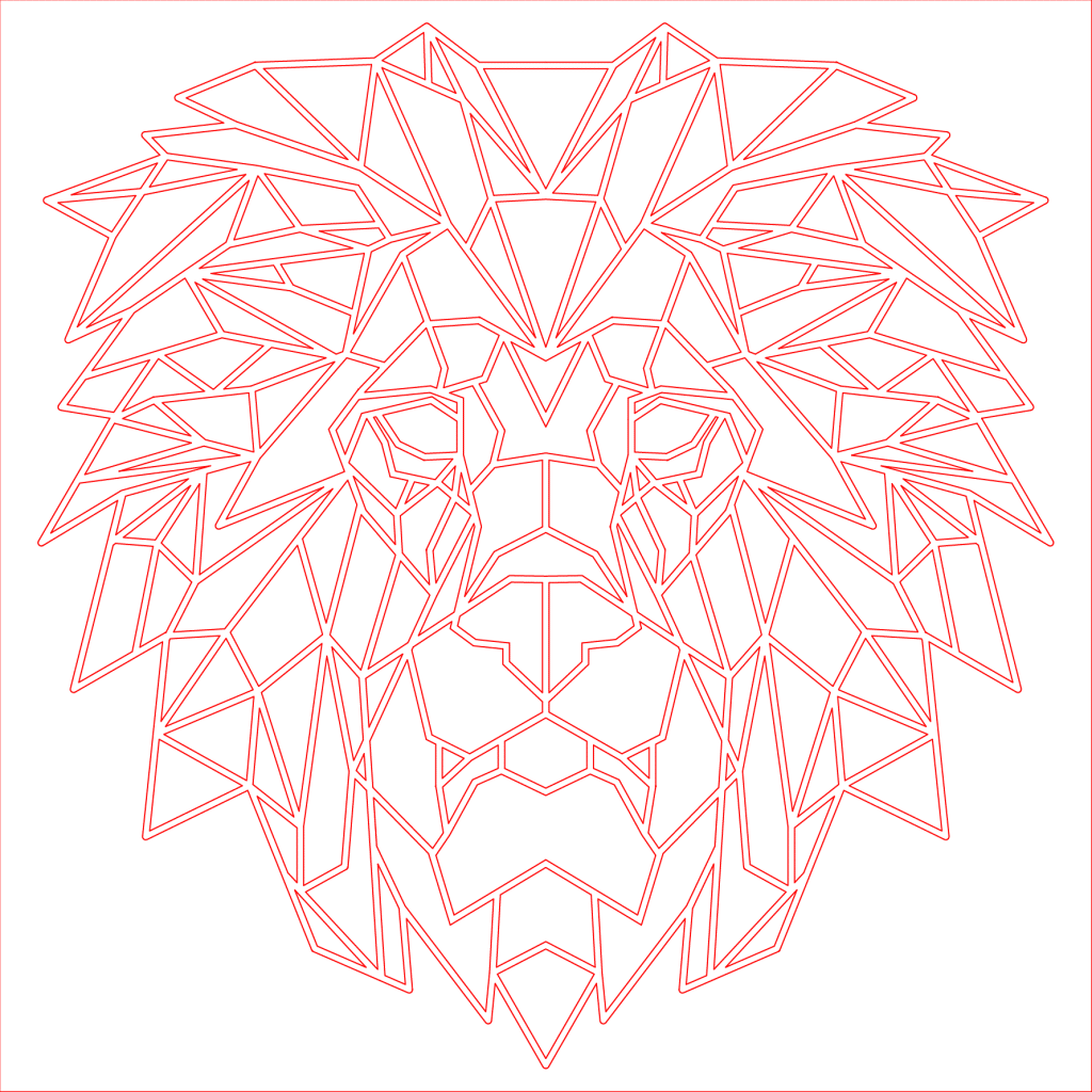 León geométrico 2 — vector para corte CNC