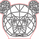 Panda geométrico - Vector descarganle para corte CNC y grabado laser gratis | Stanser