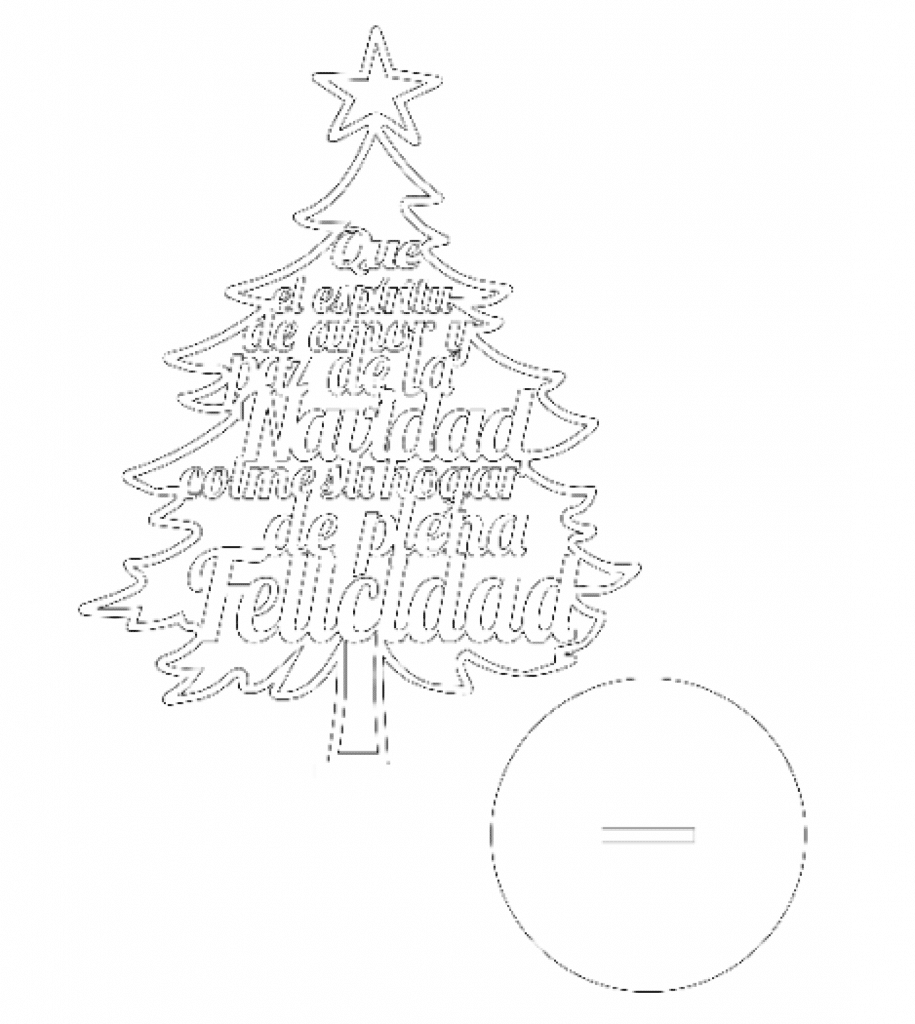 Pino con mensaje navideño — vector para corte CNC