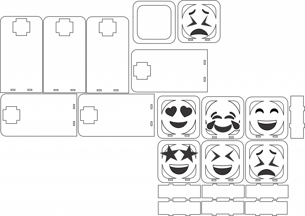 Portacelular de emoticons — vector para corte CNC
