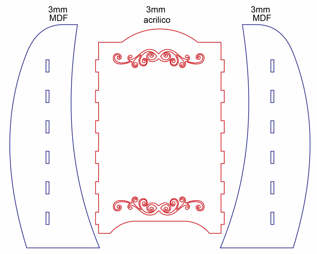 Estante de acrílico — vector para corte CNC
