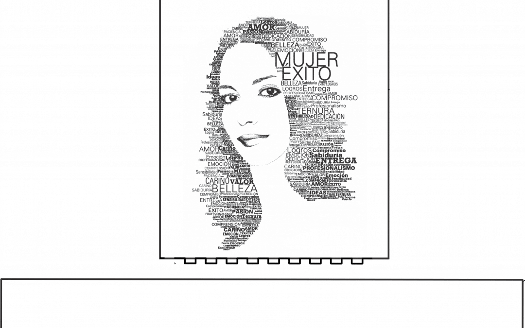 Rostro de mujer en panel con base