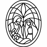 Imagen oval de la Sagrada Familia - Vector SVG DXF para CNC Router y Laser CO2 - Descargable gratis | Stanser