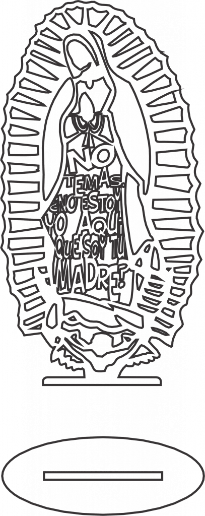 Virgen de guadalupe con base — vector para corte CNC