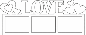 Portarretratos LOVE con corazones