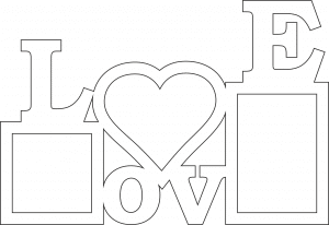 Portarretrato para 3 fotos «Love»