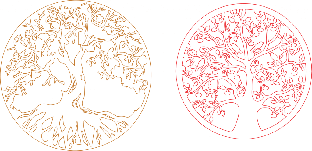 Árboles calados — vector para corte CNC