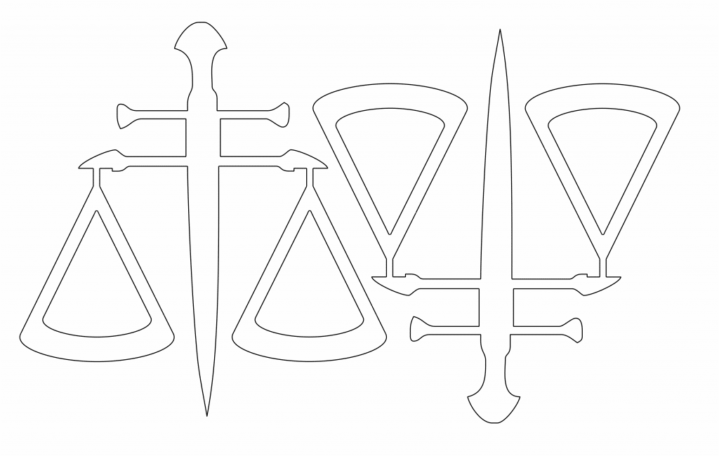 Balanza de justicia — vector para corte CNC