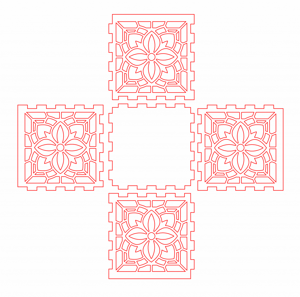 Cajita de cubo decorativa — vector para corte CNC
