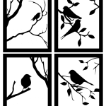 Cuadros de pájaros en ramas - Vector descarganle para corte CNC y grabado laser gratis | Stanser