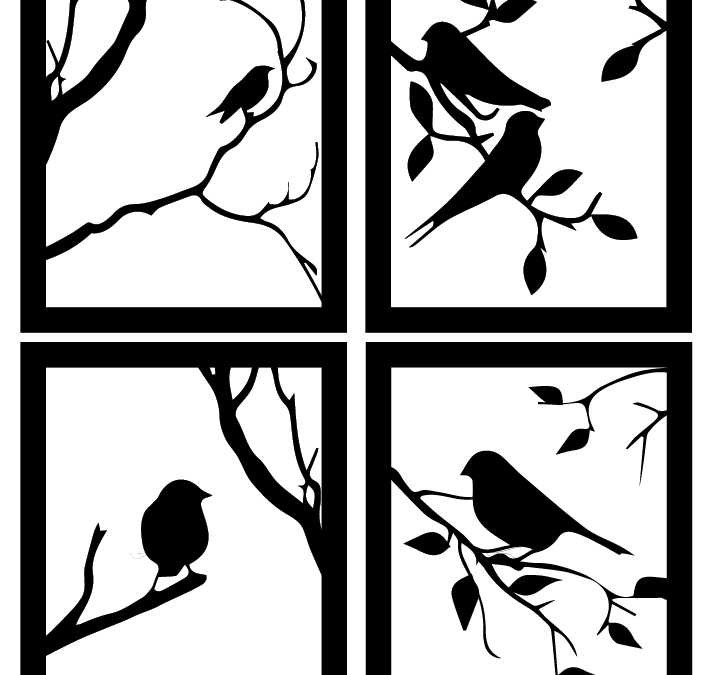 Cuadros de pájaros en ramas
