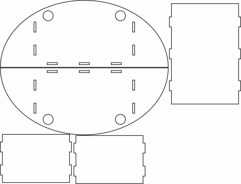 Base alta ovalada — vector para corte CNC