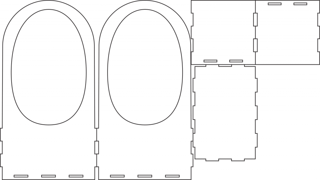 Cajita con asas — vector para corte CNC