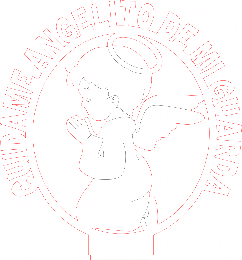 Cuídame angelito de mi guarda — vector para corte CNC