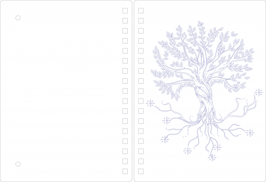 Portada para libreta «Árbol» — vector para corte CNC