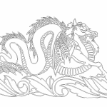 Dragón de mar - Vector descarganle para corte CNC y grabado laser gratis | Stanser