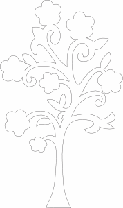 Silueta de árbol florido