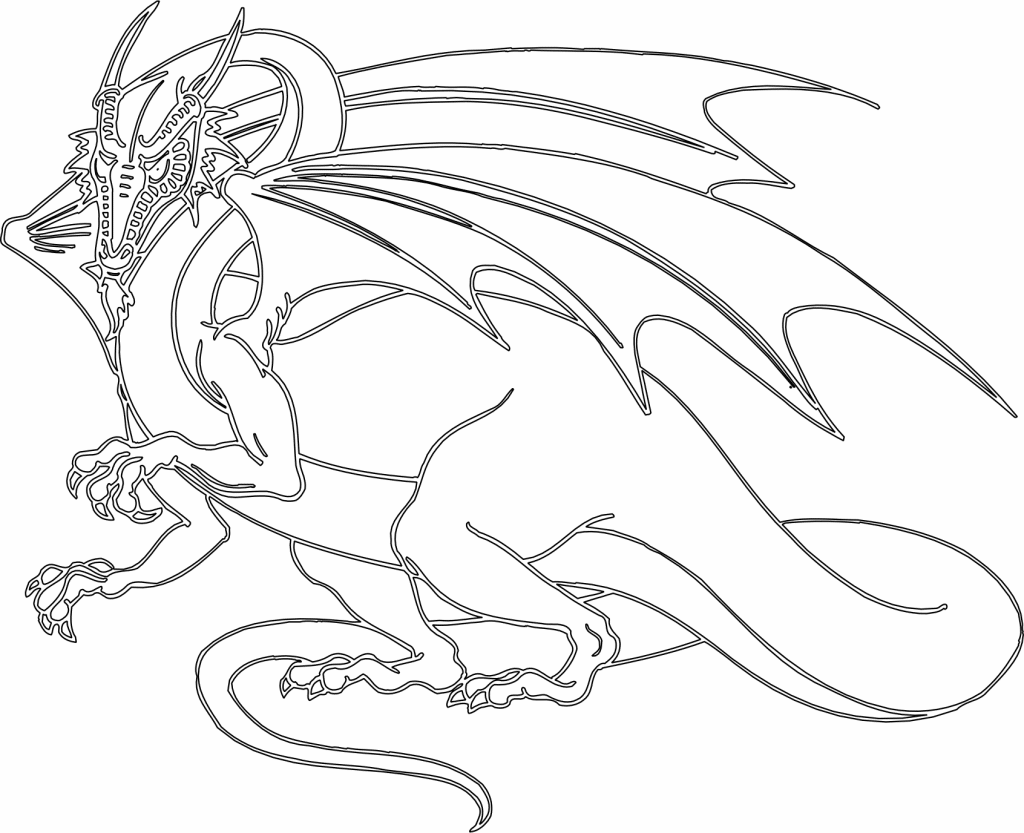 Imponente dragón — vector para corte CNC