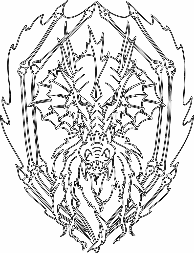 Dragón barbón — vector para corte CNC