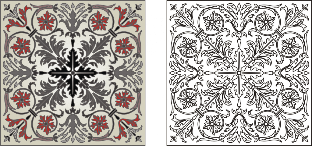 Hermoso patrón de marquetería cuadrada — vector para corte CNC