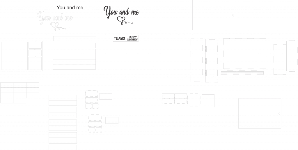 Cajas «You and Me» — vector para corte CNC