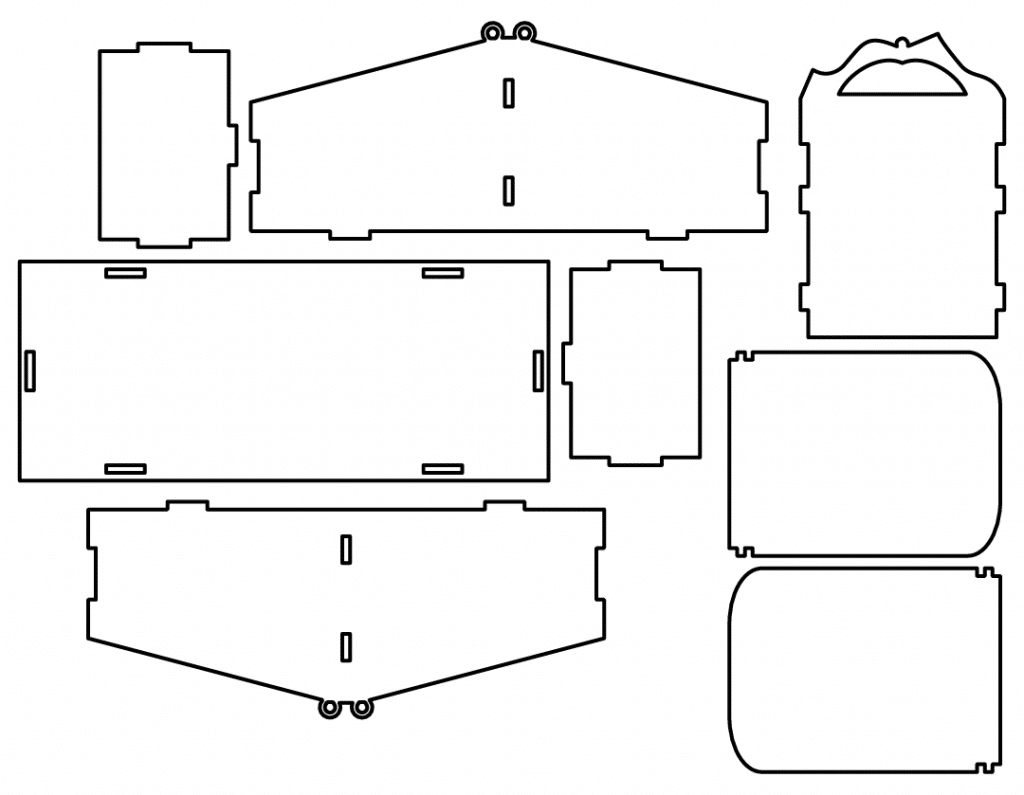 Contenedor con tapas abatibles — vector para corte CNC