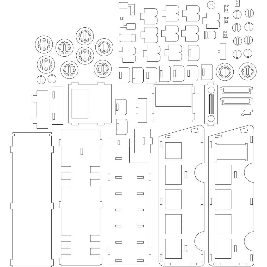 Camión de cuatro ventanas armable — vector para corte CNC